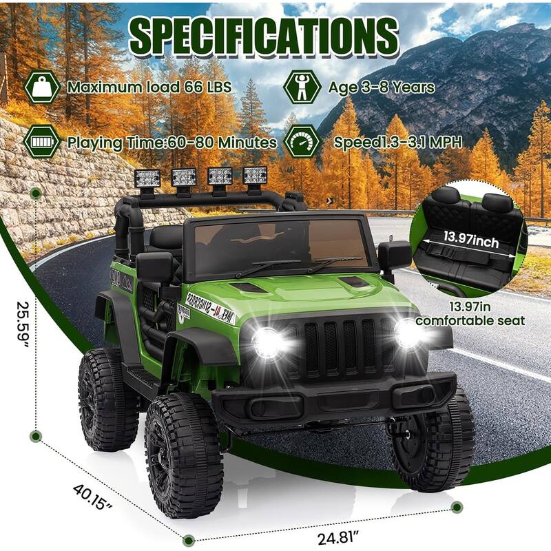 12V Ride On Truck Car, Electric Car for Kids with Remote Control