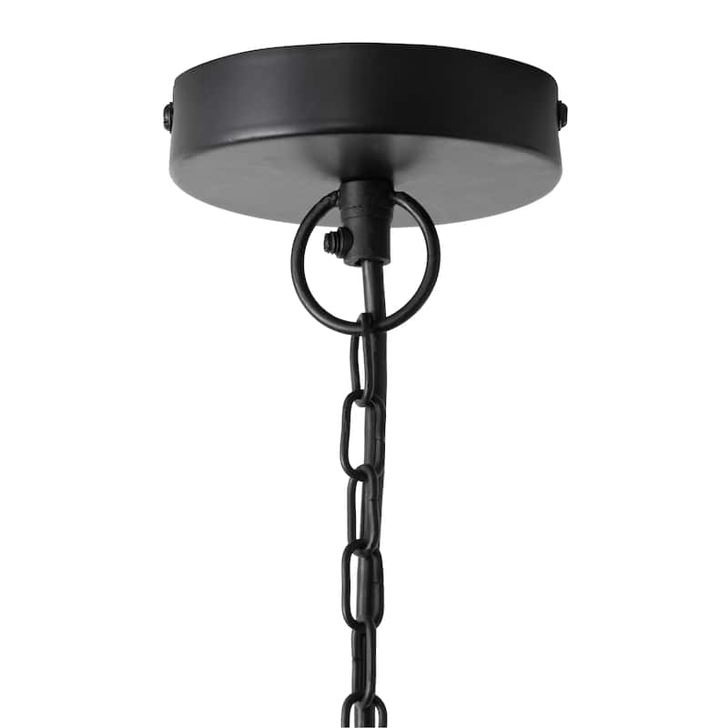 Lena River of Goods Black and Silver Metal 22-Inch Pendant Light with Adjustable Hanging Cord - 28.5" x 22 x 70.5"