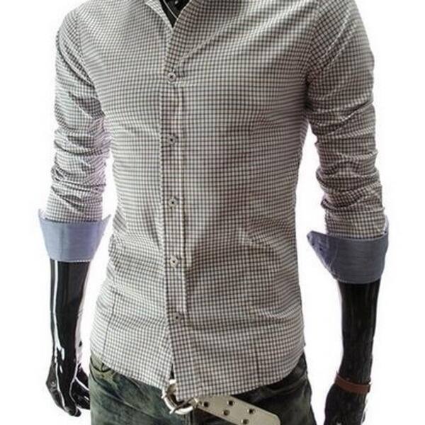 Shop Hot Sale Fashion Casual Men Shirts Turn Down Collar Long