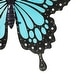 preview thumbnail 5 of 6, Blue Butterfly Glass and Metal Outdoor Wall Decor