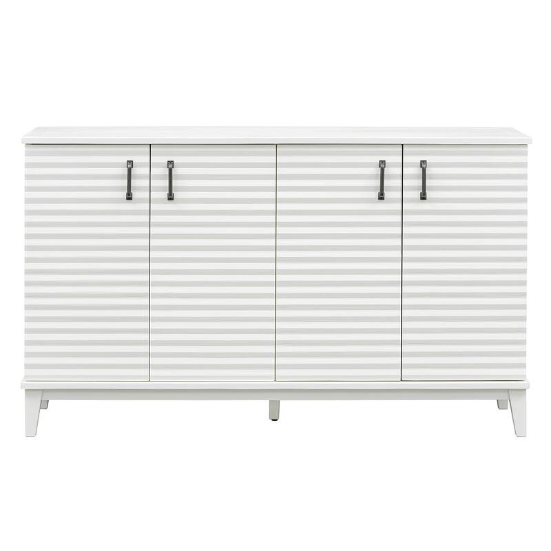Sideboard with 4 Door Large Storage Buffet with Adjustable Shelves and Metal Handles for Kitchen
