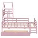 preview thumbnail 21 of 28, Twin Size House Platform Bed with 1 Storage Drawer and Guardrail, Solid Wood Kids Bed Frame with House-Shaped Headboard & Ladder