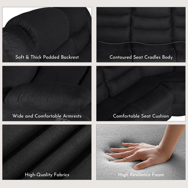 93" Width Polyester/Suede 5-Piece Manual Reclining Sectional Sofa