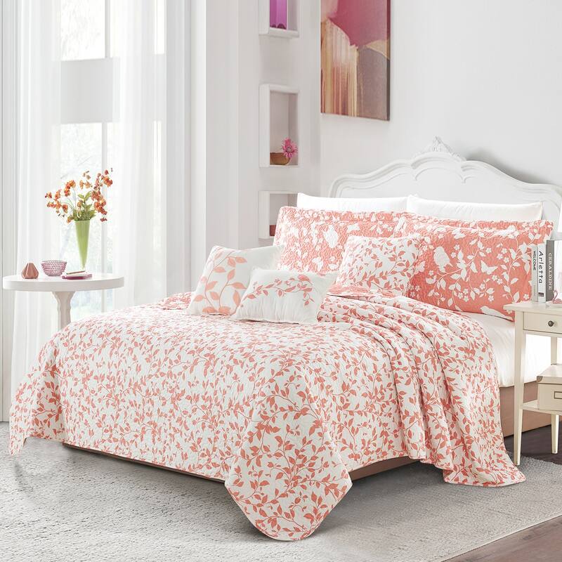 Serenta Birdsong 6-piece Quilted Bedspread Coverlet Set
