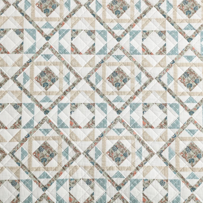 Wrangler Annie Cotton Reversible Blue Quilt Set