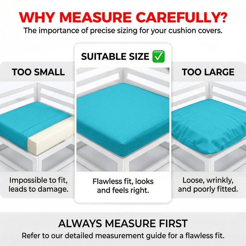 FINCATI 28" × 28" Outdoor Cushion Cover, Sofa Cushion Replacement Slipcover, Patio Seat Cover 28 Inches (COVER ONLY!)