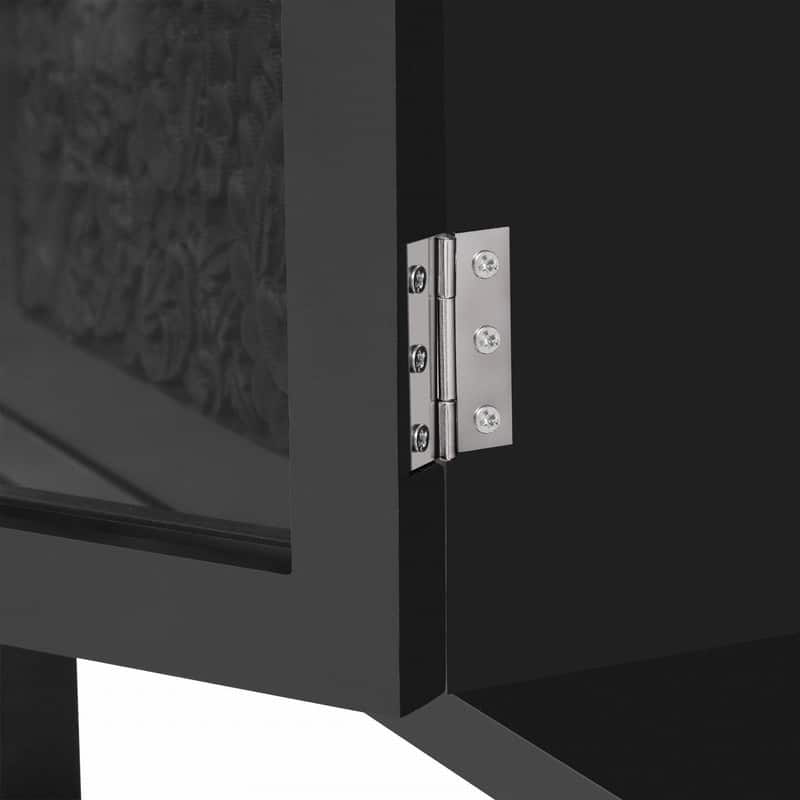 Retro TV Stand for TVs Up to 43" Media Console with Three Cabinets and Adjustable Shelves