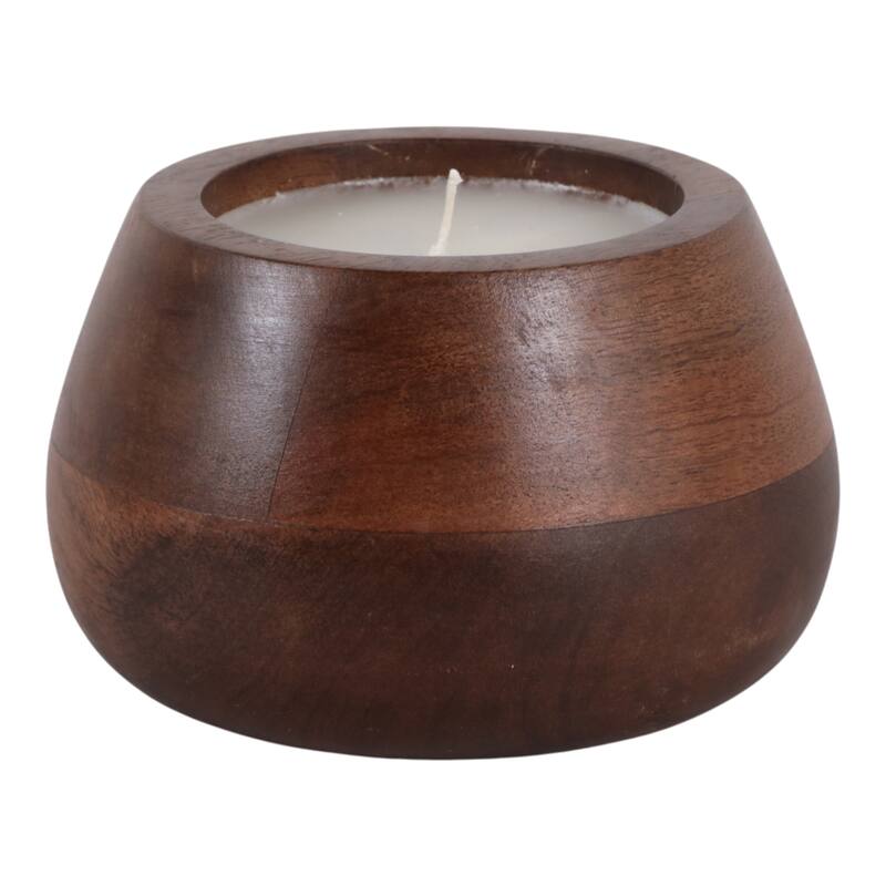 Decorative Vanilla Scented Mango Wood Bowl Candle