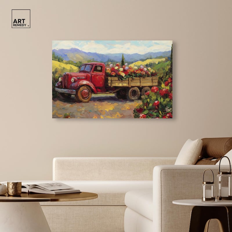 Flowers in Transit II Canvas by Art Remedy, Gallery Wrapped