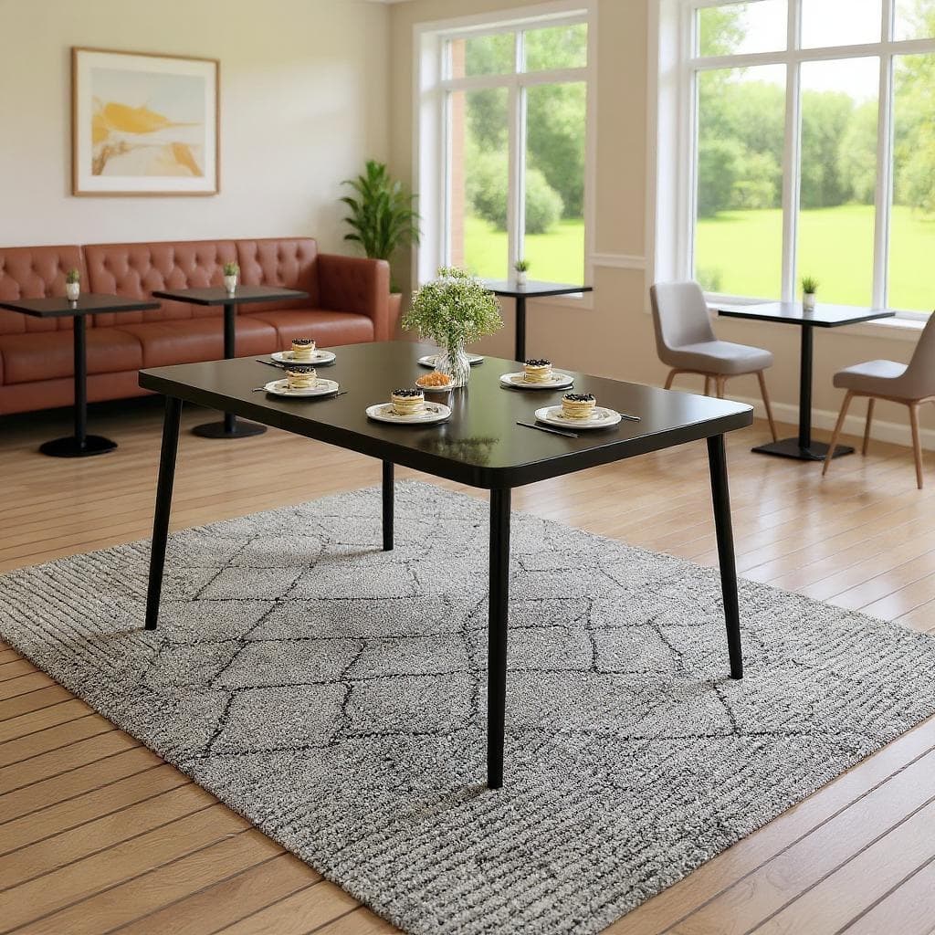 59" Tempered Glass Patio Dining Table