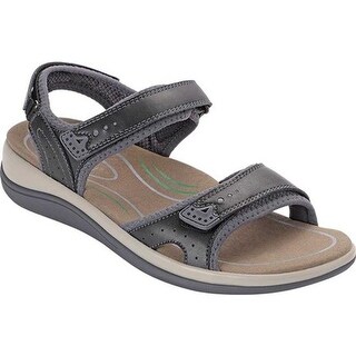 black leather walking sandals