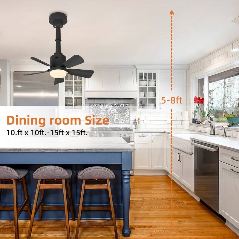 18-Inch E26/E27 Screw-in Ceiling Fan with Dimmable LED Light - N/A
