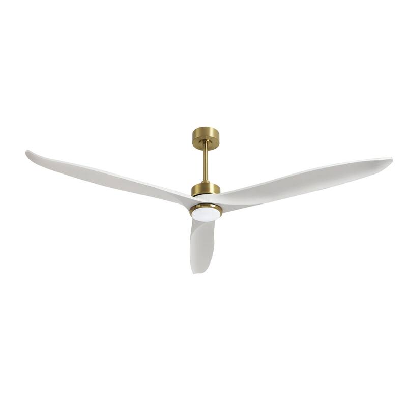 72" 3-Blade Solid Wood Ceiling Fan with LED Light and Remote Control