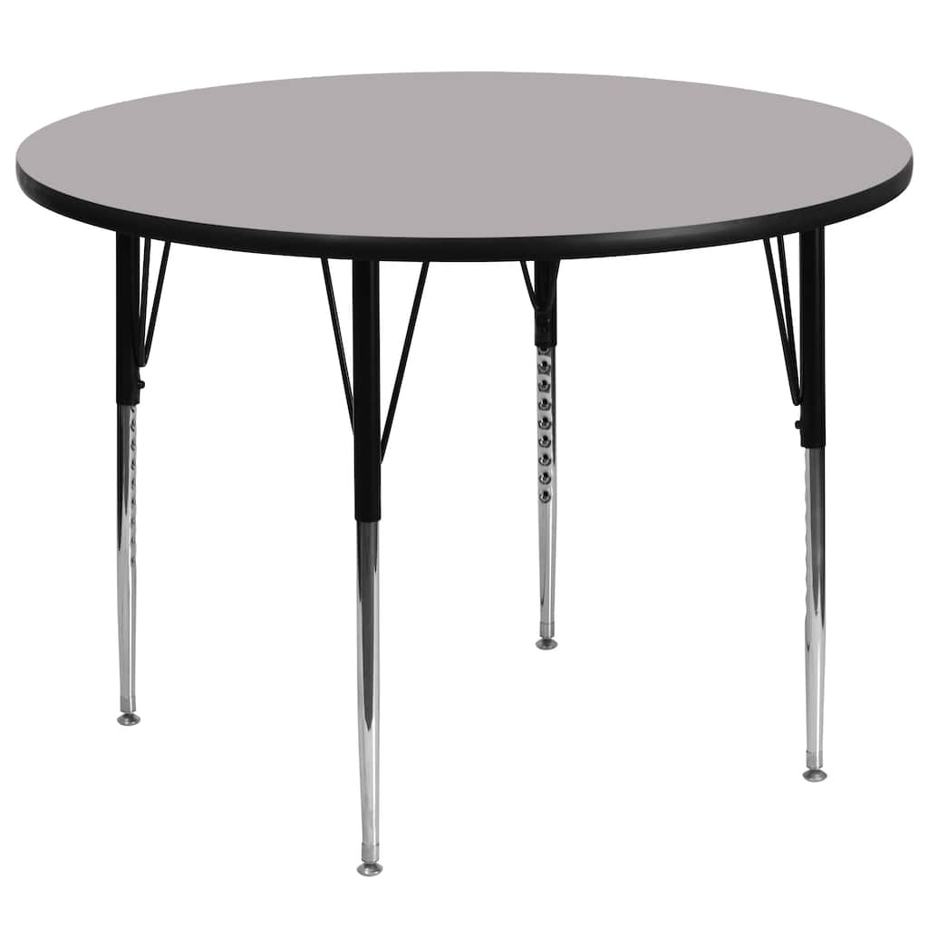 60'' Round Thermal Laminate Activity Table - Adjustable Legs