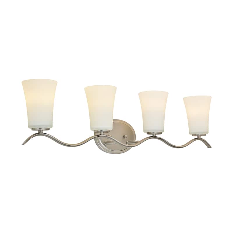 4 Lt Mount Bathroom light with white glass and gold finish