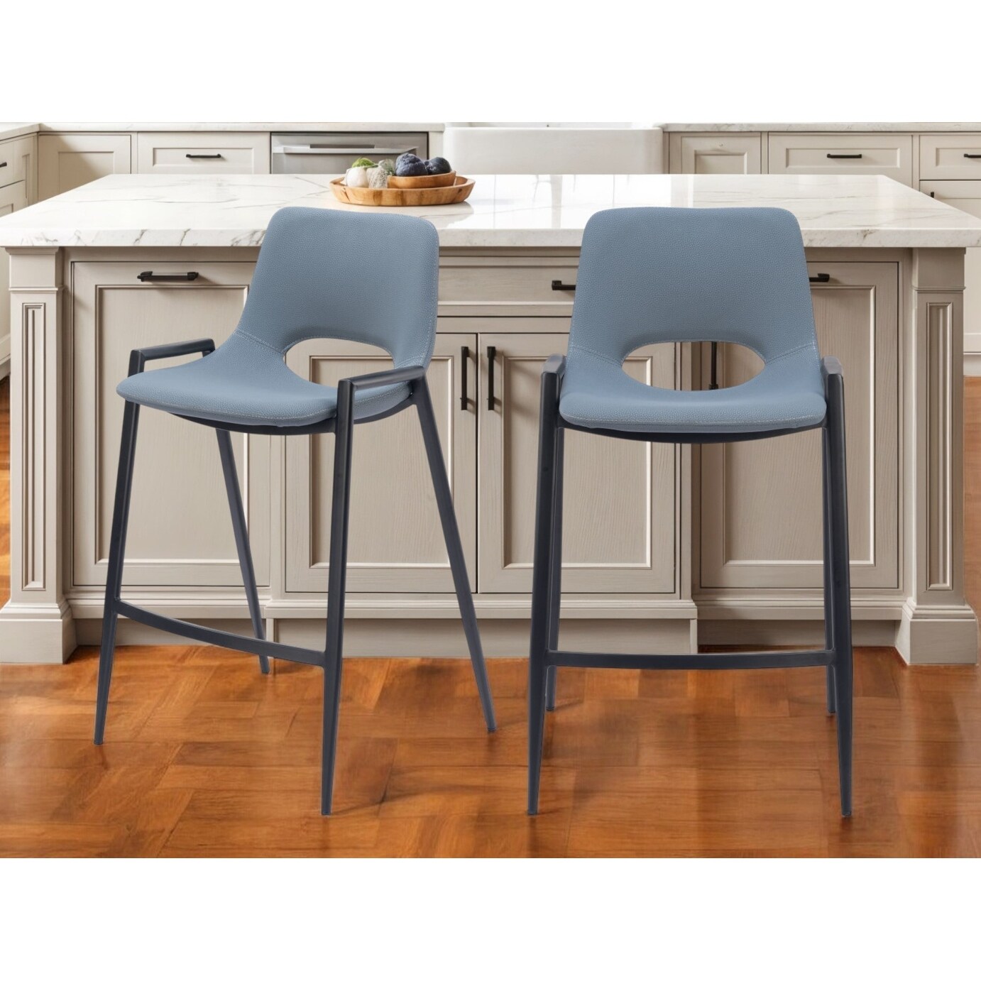 Faux Leather Set Of Two Bar Stools With Backs Set Of Two 26