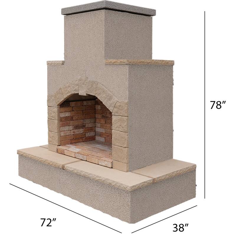 73 in. Tile and Stucco Propane Gas Outdoor Fireplace