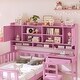 preview thumbnail 4 of 10, Platform Bed Sets, Twin Bed with Desk and Chair, Natural Pink
