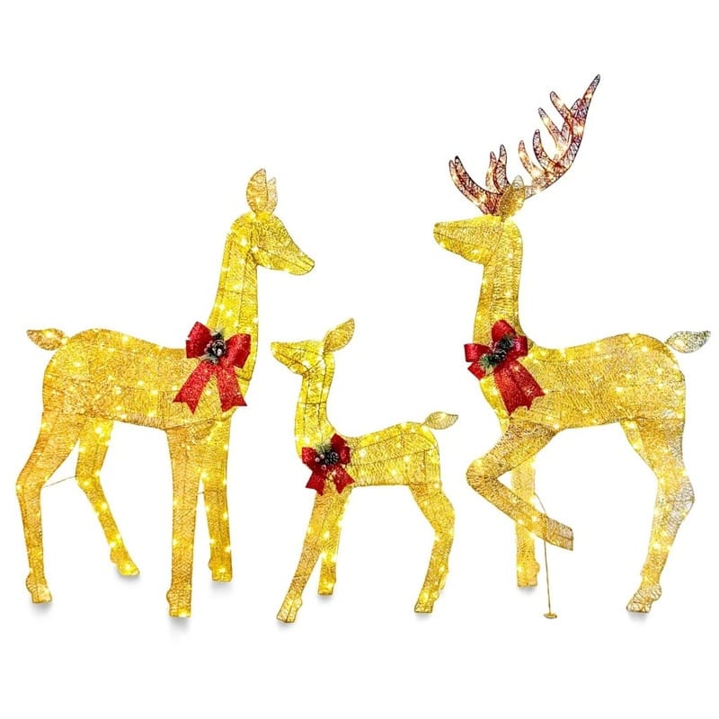 3 Packs Christmas Decoration Deer Family