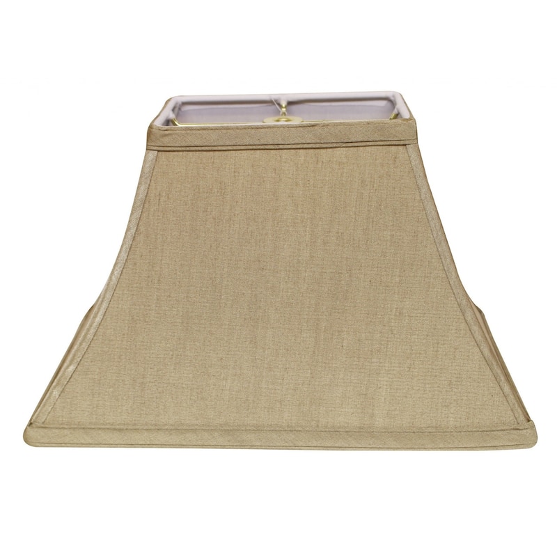 12" Pale Brown Rectangle Bell No Slub Lampshade - 12"x8"x8"
