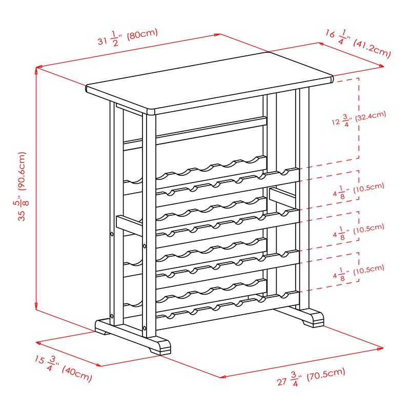 Vinny 24-Bottle Wine Rack - 31.5 x 16.22 x 35.67 inches