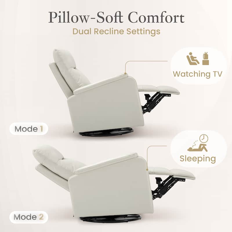 Fabric Recliner Sofa Chair Swivel Rocking Footrest-Single Seat for Living Room