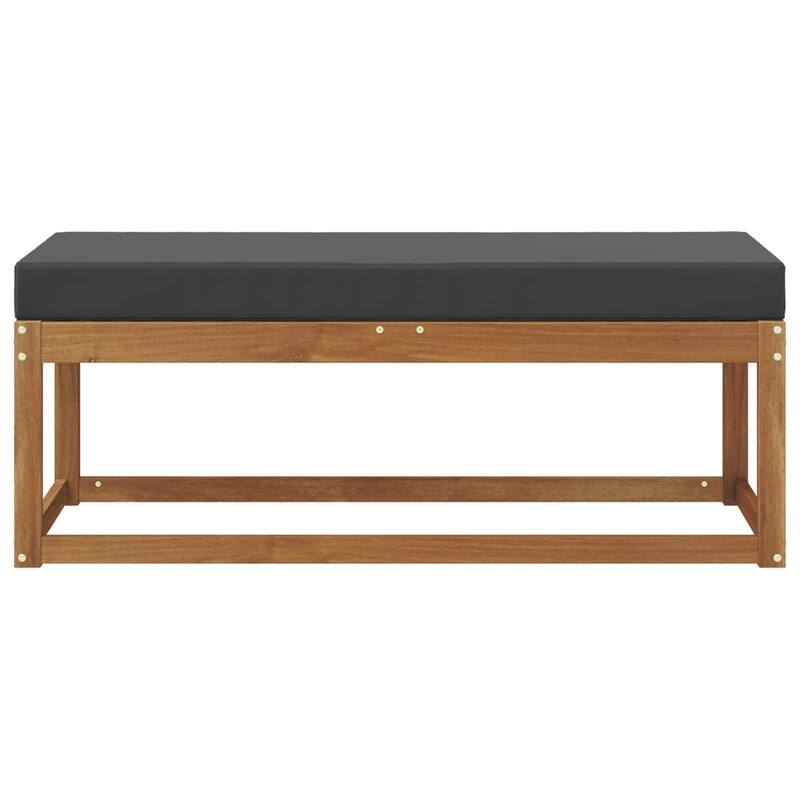vidaXL Stool Bench Natural and Anthracite 16.93 x 16.93 x 14.57 in
