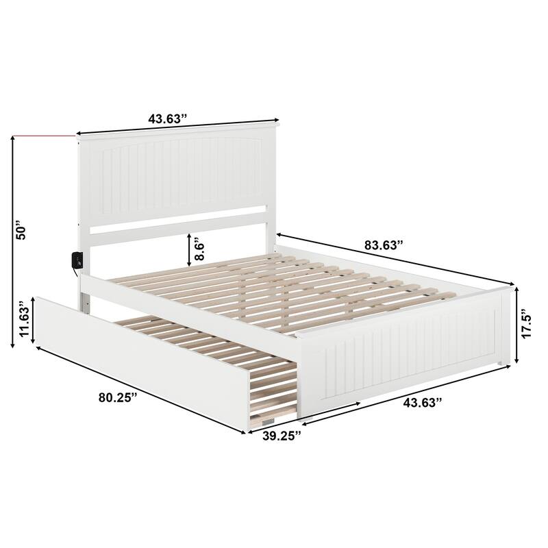 Nantucket Bed with Matching Footboard and Twin XL Trundle