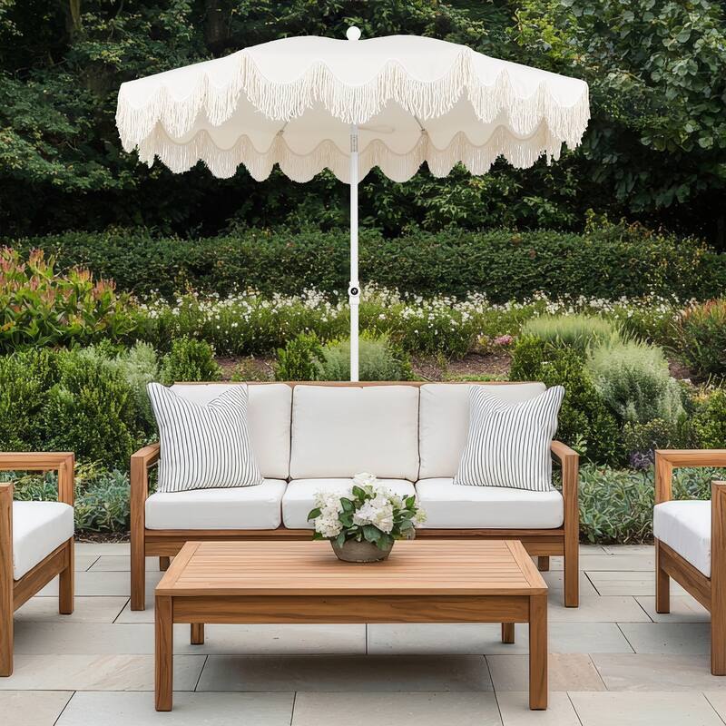 Mariner 6.5ft Classic Fringe Umbrella w/ Tilt & Bag