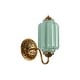 preview thumbnail 10 of 23, 1-Light Vintage Aged Antique Brass Finish Lantern Shaped Wall Light with Milk/Green Glass for Bedroom, Hallways