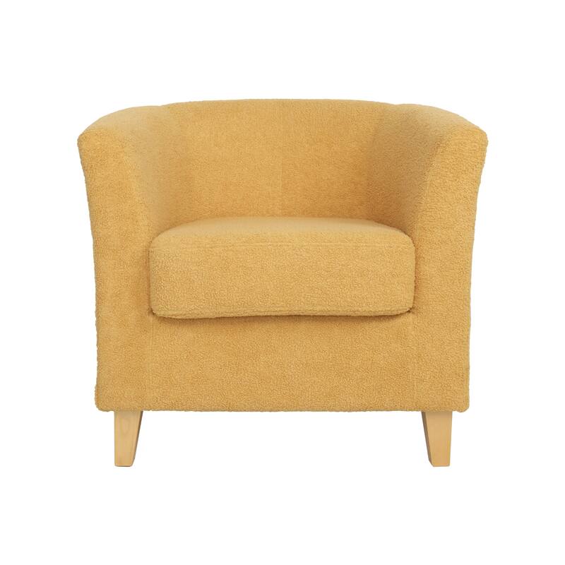 Modern 30.5" Upholstered Club Chair with Birch Wood Legs and Thick Seat Cushions