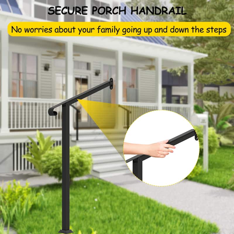 Duty Wrought Iron Outdoor Handrail Safety Rail for Steps, Porches