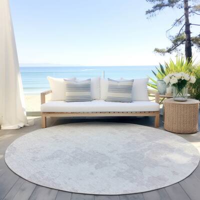 Machine Washable Indoor/ Outdoor Chantille Abstract Rug