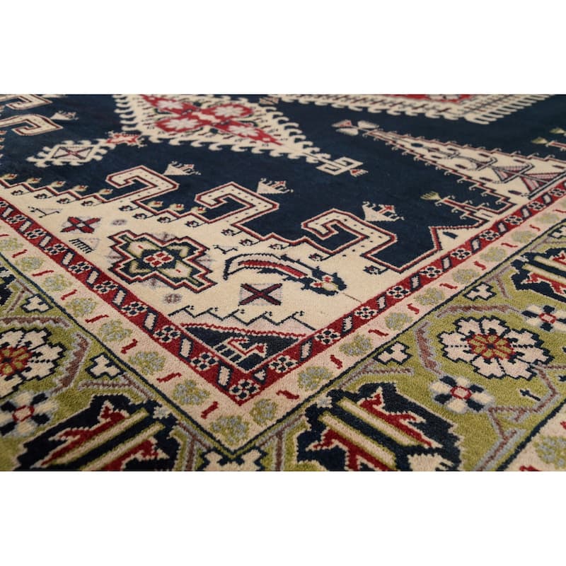 Dark Navy Blue Heriz Serapi Oriental Large Rug Handmade Wool Carpet - 9'8"x 13'10"