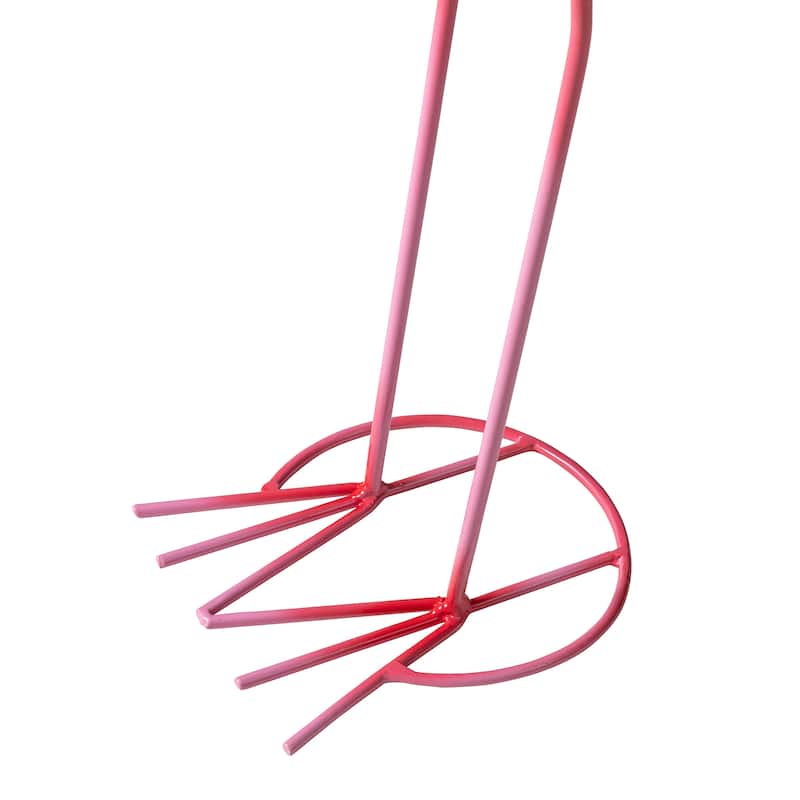  Glitzhome 26.25"H Standing Flamingo Solar Lighting Metal Statue for Outside Patio Lawn Balcony Backyard Decorations