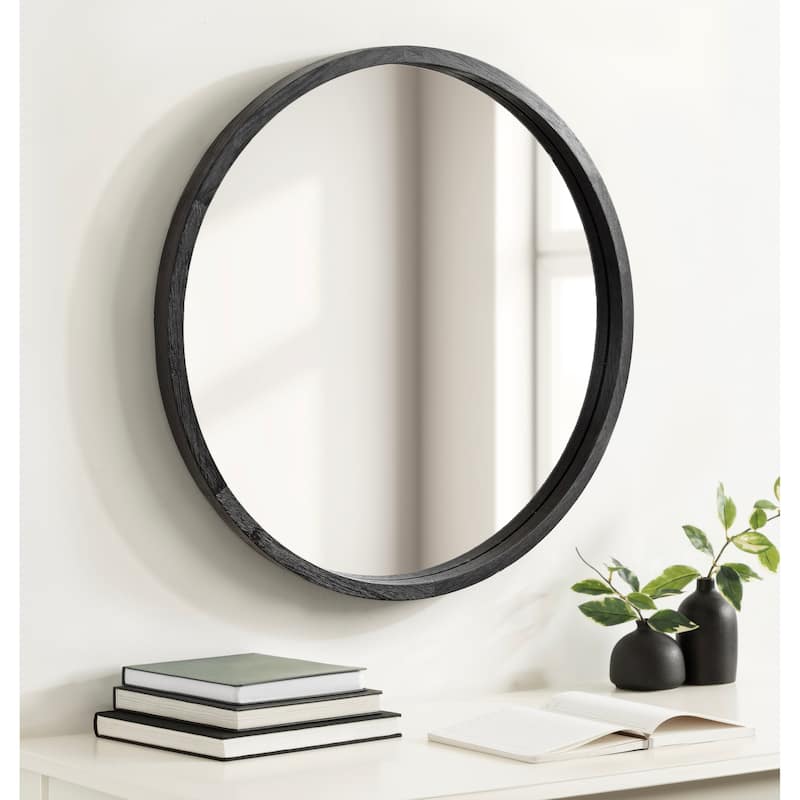 Kate and Laurel Occonor Wood Round Mirror