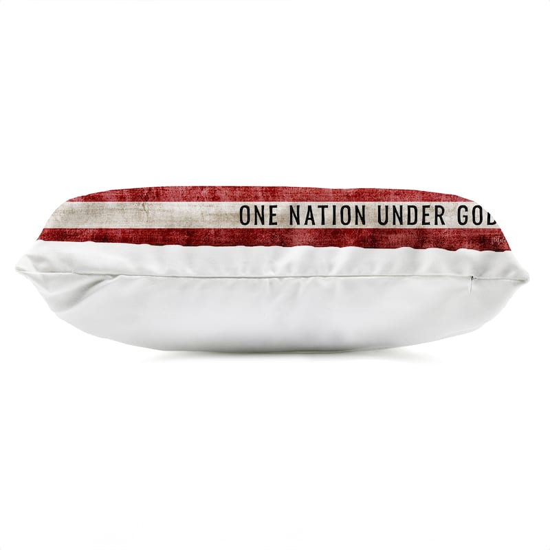 Stupell One Nation Under God Flag Printed Outdoor Throw Pillow Design by Natalie Carpentieri