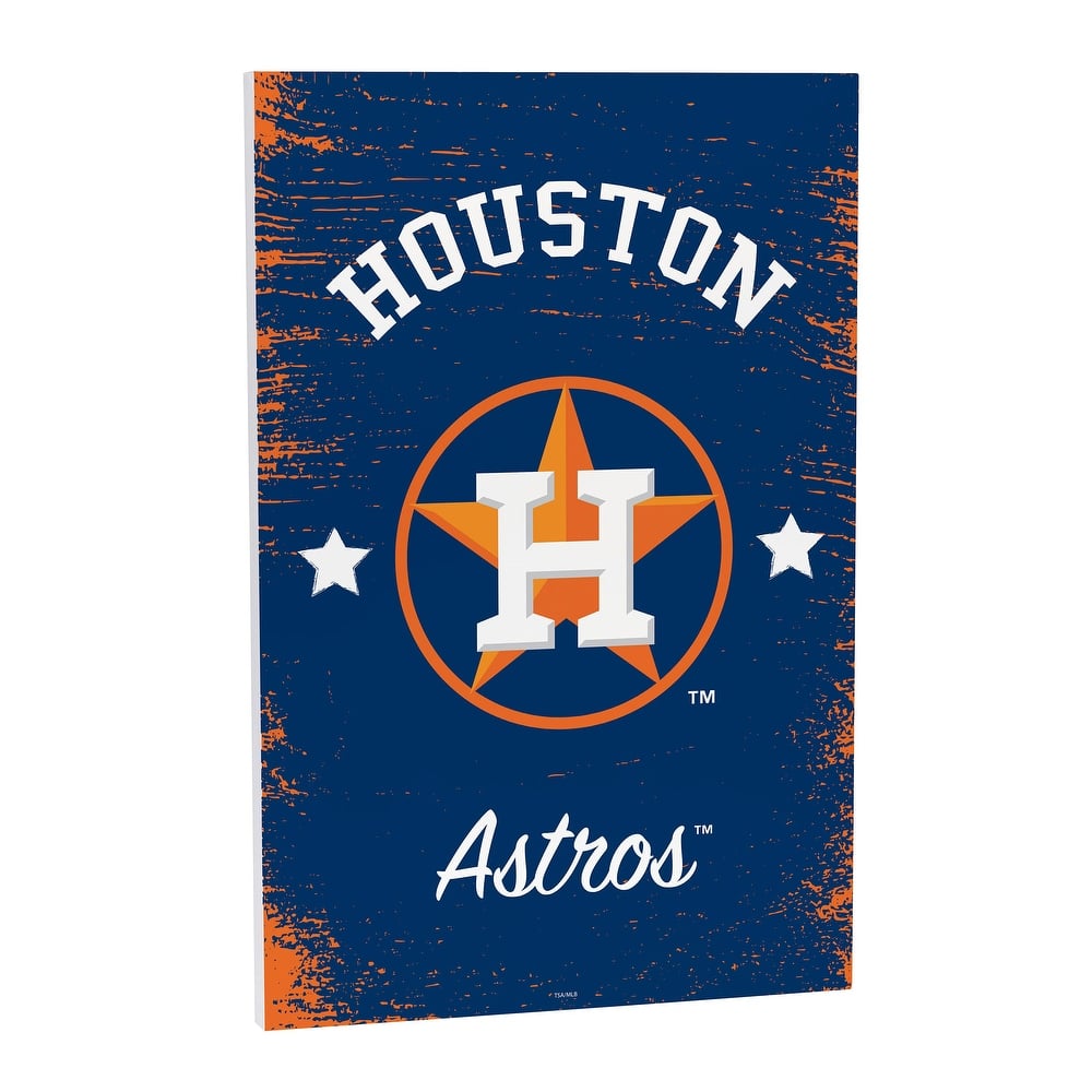 Houston Astros Wooden Door Decor Wall Sign - Multi-Color