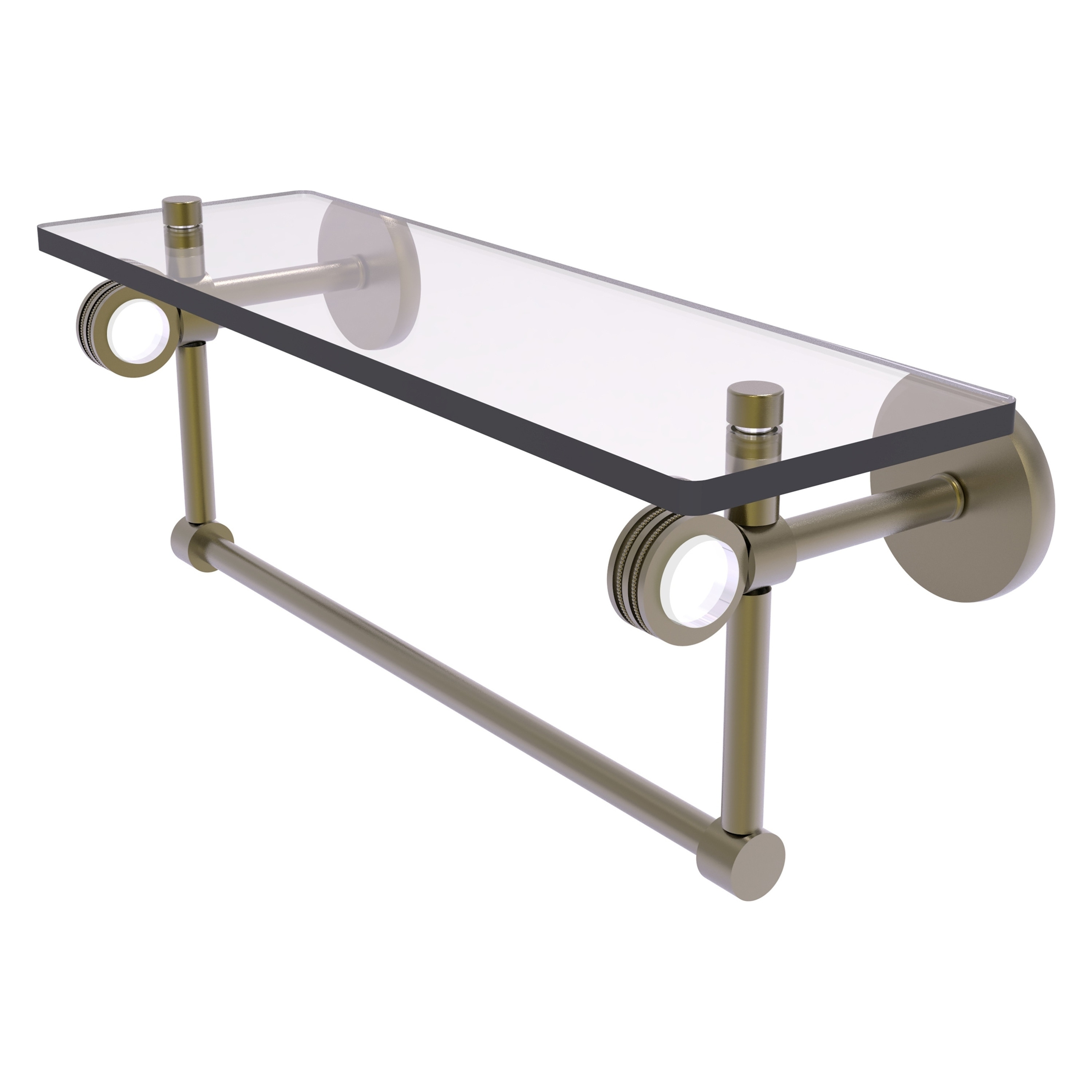 Allied Brass Clearview Collection 16 Inch Glass Shelf with Towel