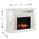 preview thumbnail 9 of 16, SEI Furniture Ratner Faux Stone Fresh White Corner Convertible Fireplace