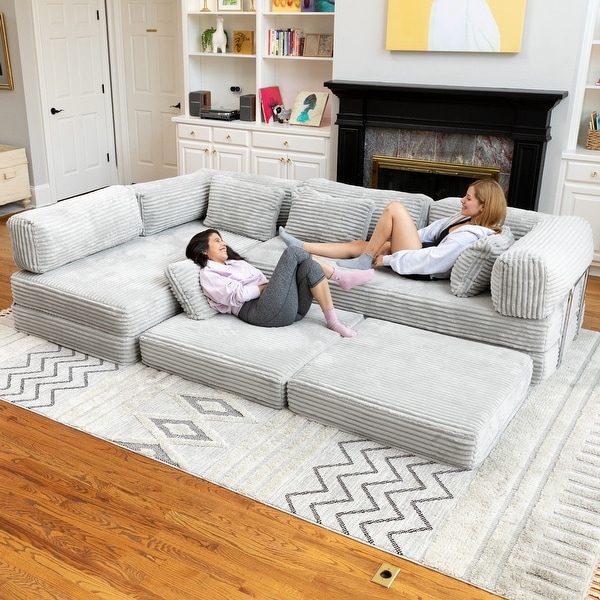 Jaxx Unsofa Modular Convertible Sectional Sofa with Fold Out King