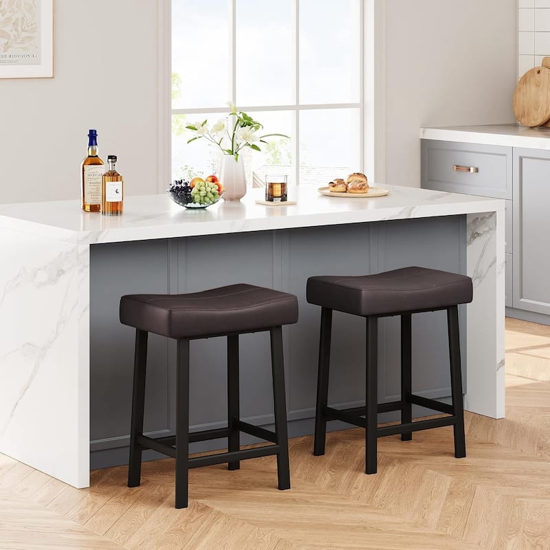 24-Inch Bar Stools, Ergonomic Saddle Seat, 2pcs