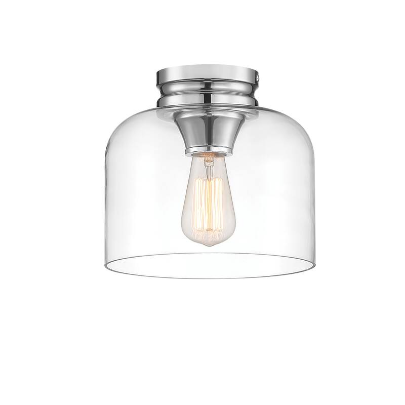 Designers Fountain Ezra Single Light 9" Wide Semi-Flush Ceiling - Chrome