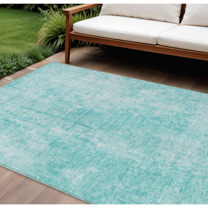 HomeRoots Abstract Transitional Rectangle Outdoor Rug - 9' X 12'