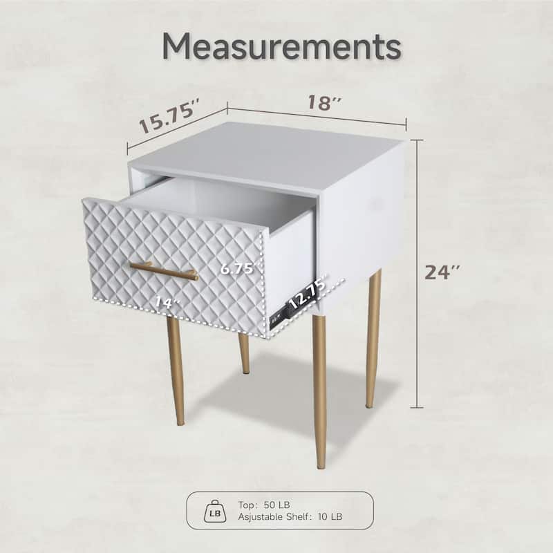 COZAYH Contemporary Spacious Drawer Nightstand Side Table, Modern Storage, Clean-Lined Transitional Style