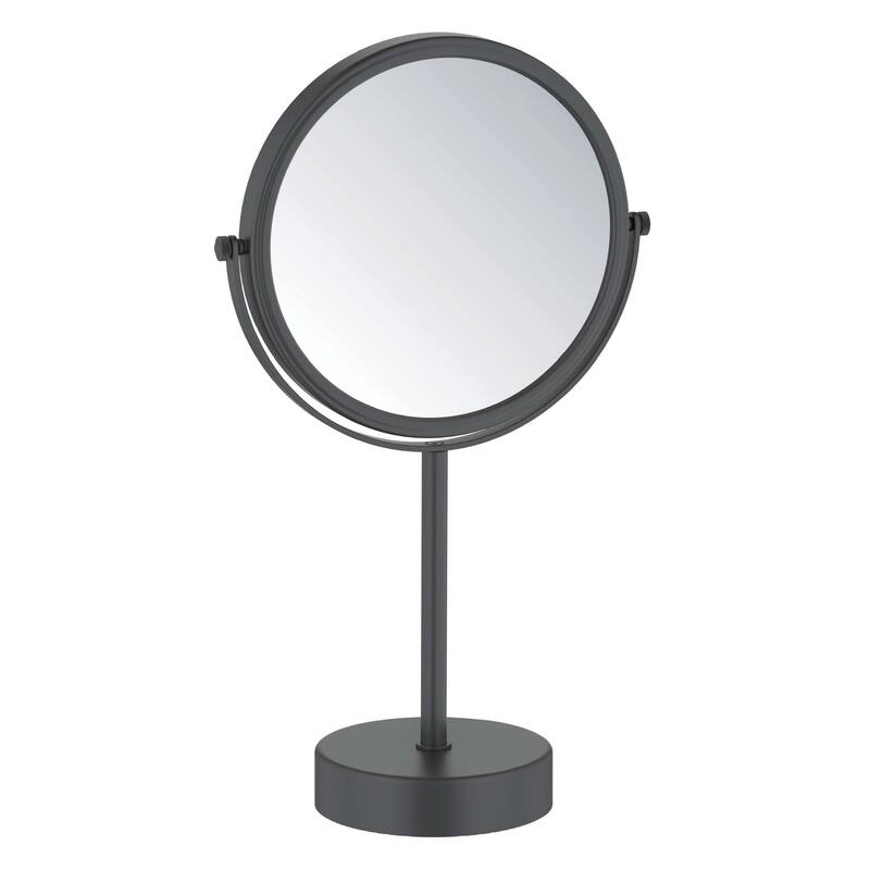 Circular Free Standing Magnifying Make Up Mirror - Matte Black