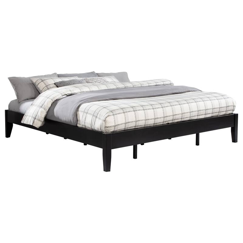 Black California King Platform Bed with Universal Design