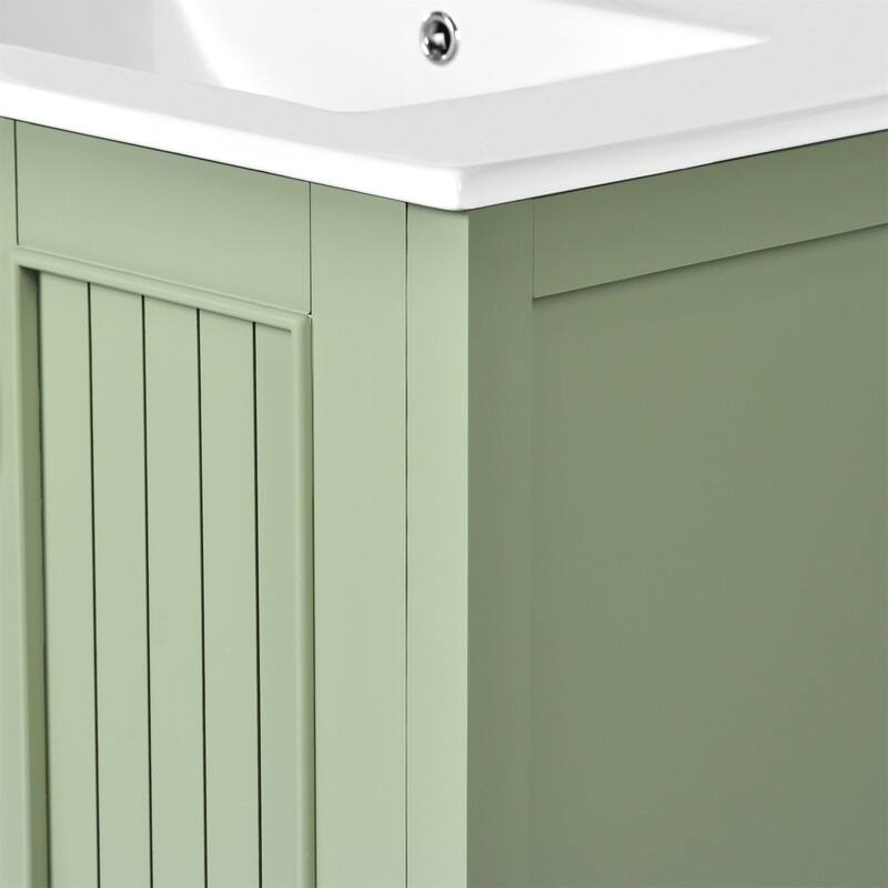 30 Inch Bathroom Vanity with Resin Sink Combo, Modern Bathroom Storage Cabinet with 2 Soft Close Doors and Hidden Drawer