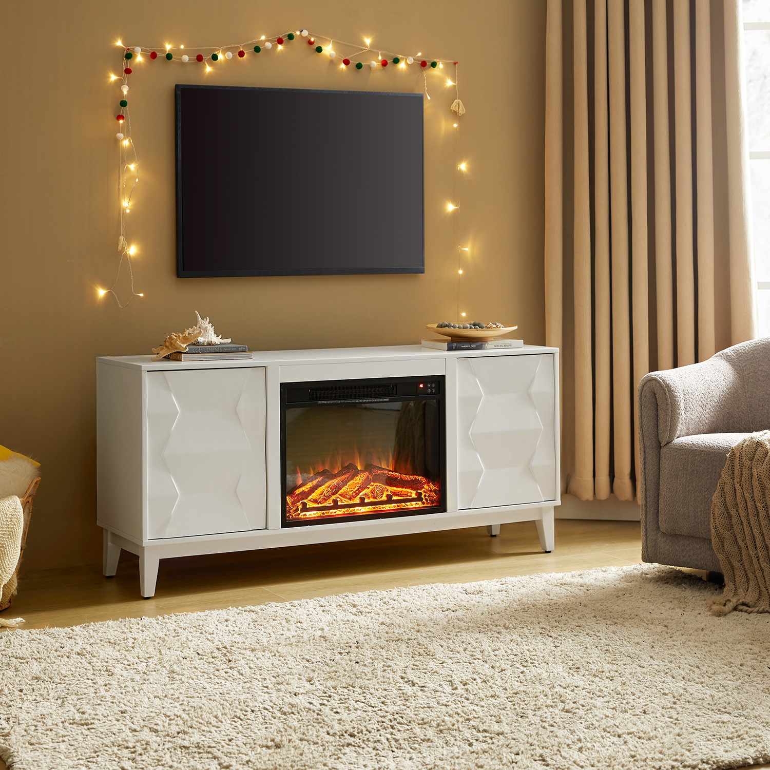 Assembled Fireplace TV Stand Bed Bath Beyond
