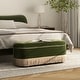 preview thumbnail 10 of 23, Melinda 48.5" Upholstered Tufted Oval Storage Bench with Bullion Fringe